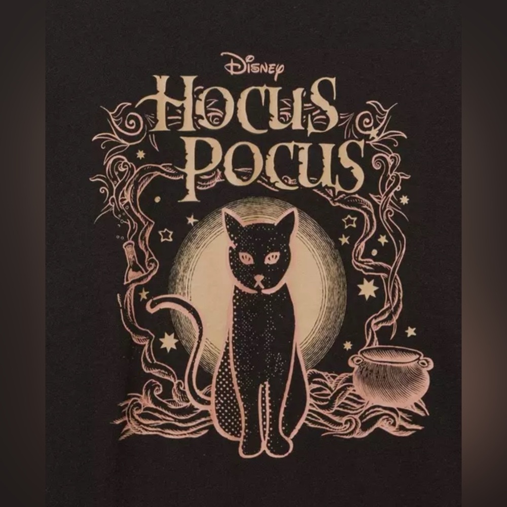 #z015 Torrid Hocus Pocus Fleece Crewneck Sweatshirt Deep Black Cat Graphic - Picture 2 of 12